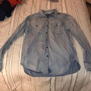 light wash denim button up